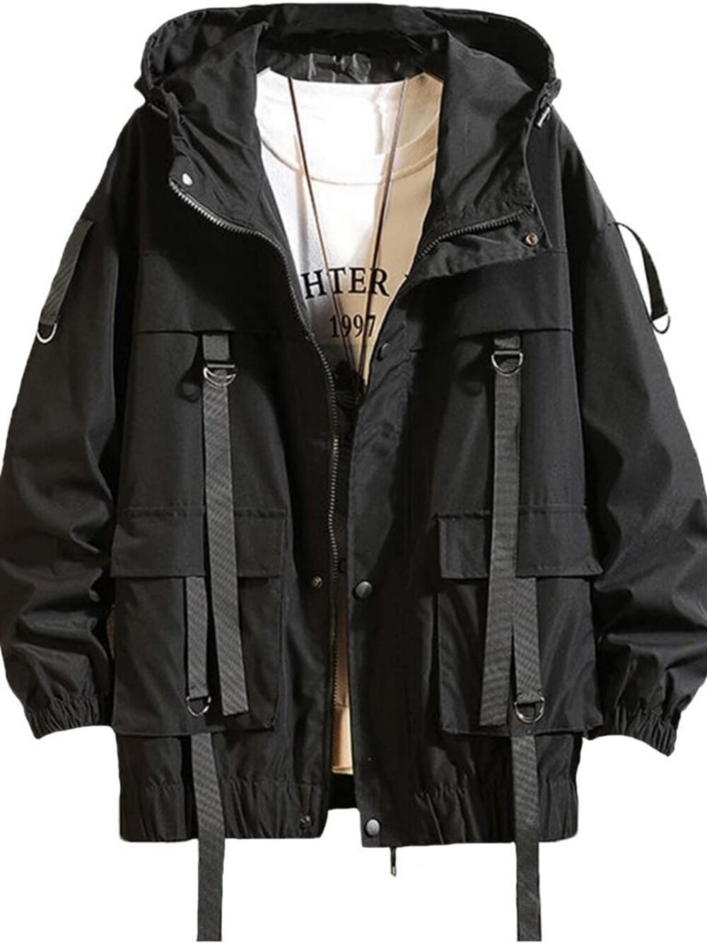 Men's Techwear Windbreaker Jacket | Stylish Streetwear Hoodie Coat for All
